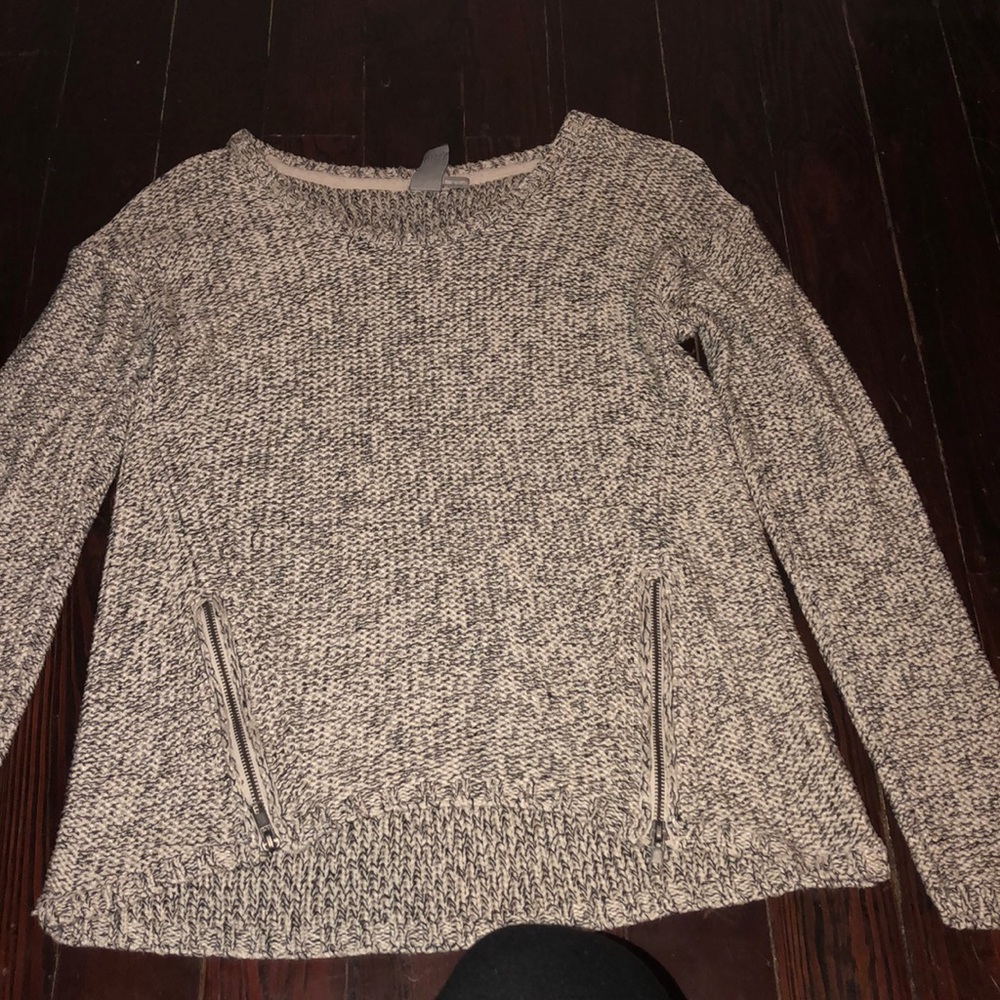 Grey and white sweater